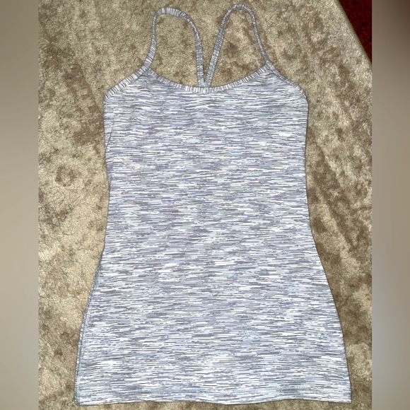 lululemon athletica Tops - LULULEMON - Power Y Tank Heathered Grey